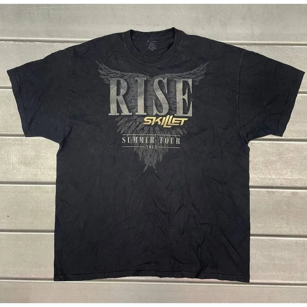 Skillet Rise Band T-Shirt Size XL Black 2013‎ Summer Tour
